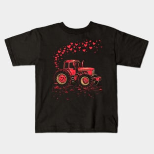 Retro Tractor | Valentines Day Kids T-Shirt